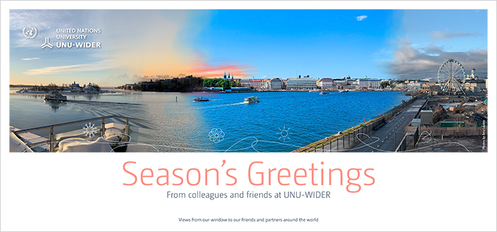 Season's Greetings from colleagues and friends at UNU-WIDER