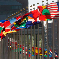 Flags of member nations flying at United Nations Headquarters. 30/Dec/2005. UN Photo/Joao Araujo Pinto