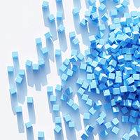 Scattered blue cubes. Photo by Eren Namlı on Unsplash